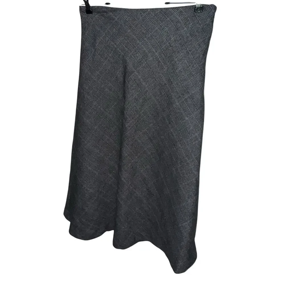 Premise Studio Women’s Skirt‎ Size 8 Black Gray Plaid A-Line Career Workwear